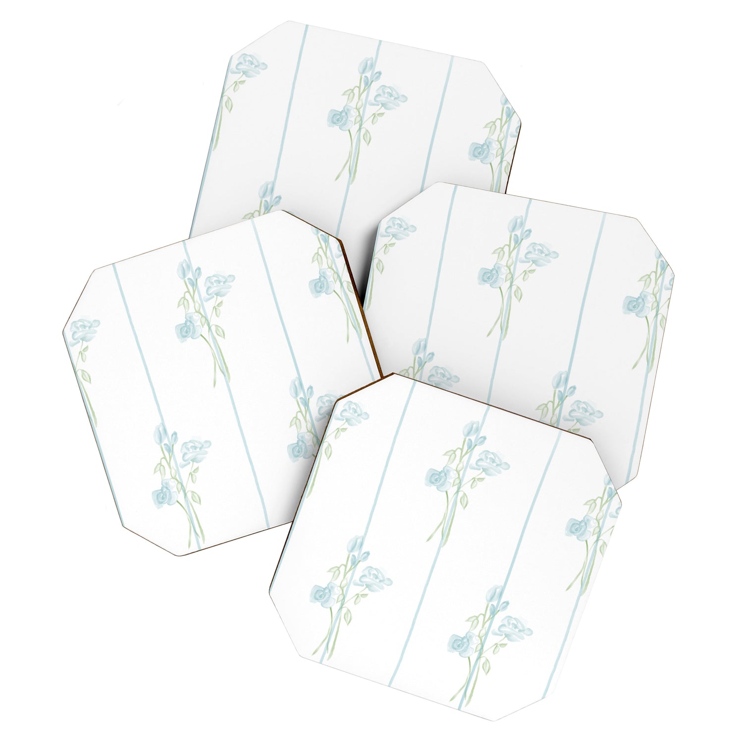 Blue Botanical Vintage Pattern Coaster Gallery Image 1