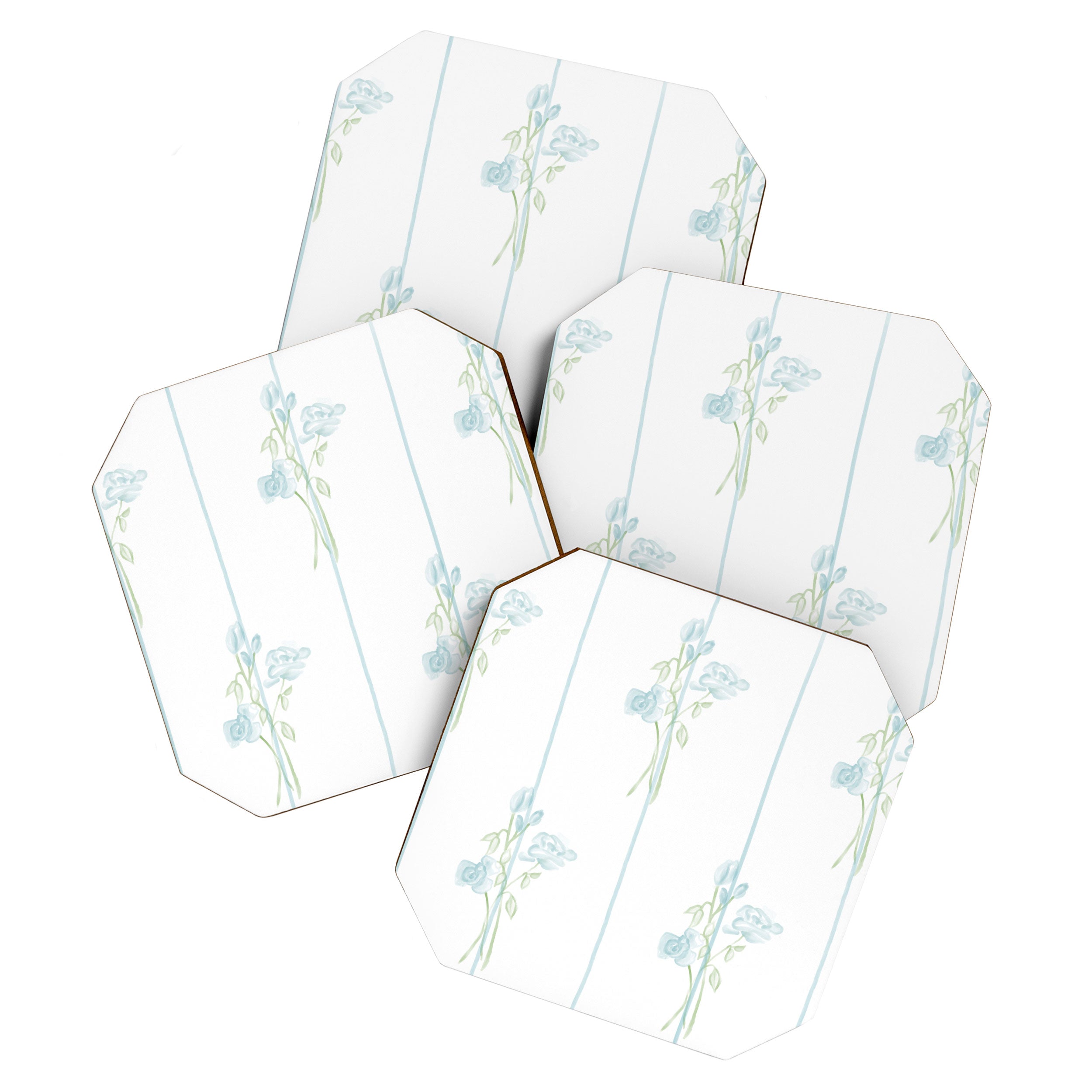 Blue Botanical Vintage Pattern Coaster Gallery Image 1