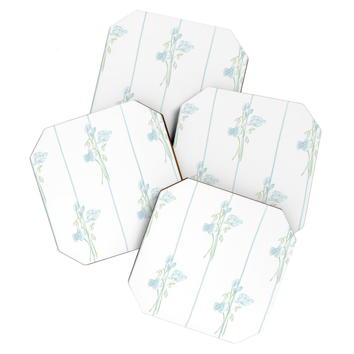 Blue Botanical Vintage Pattern Coaster Gallery Image 1