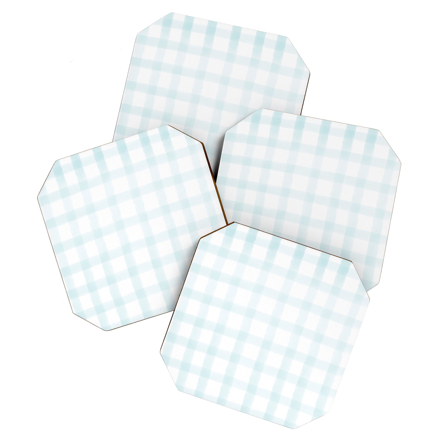 Light Blue Gingham Coaster Gallery Image 1