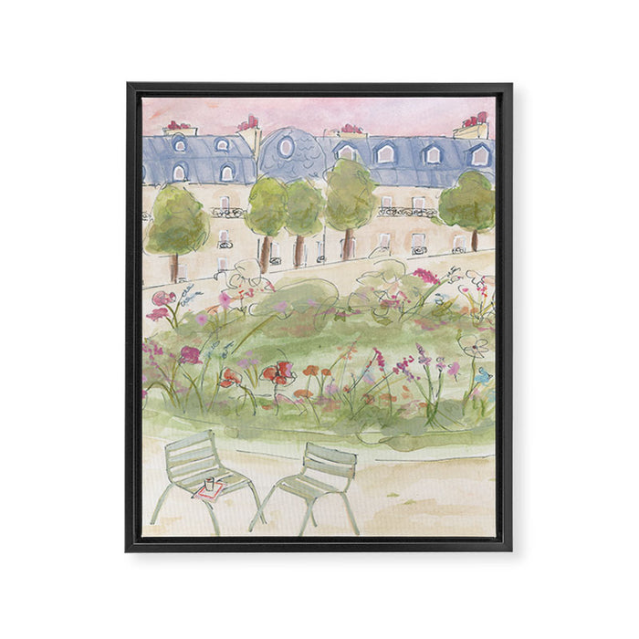 Parisian Garden Framed Canvas Print Gallery Image 1