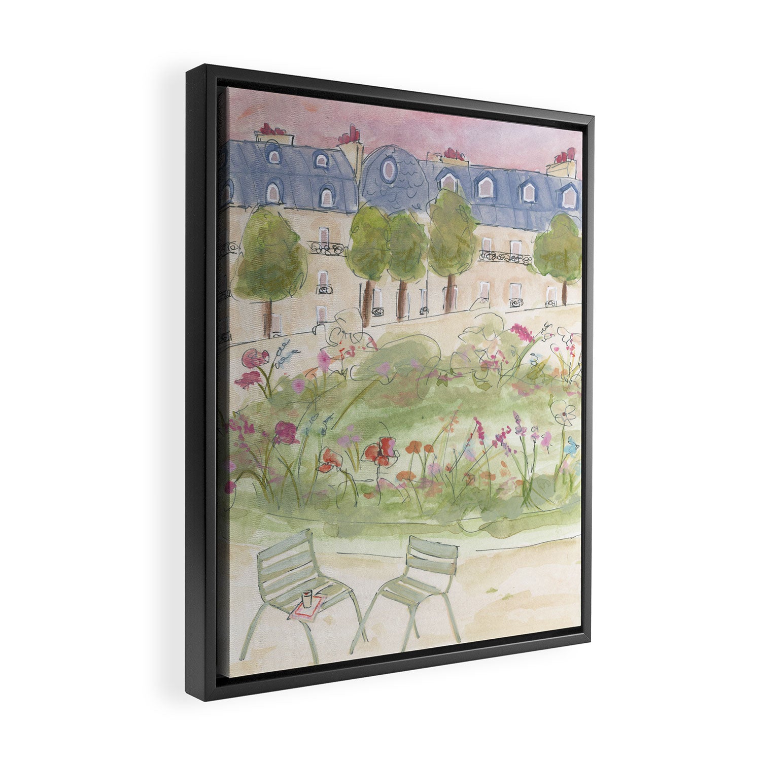 Parisian Garden Framed Canvas Print Gallery Image 2