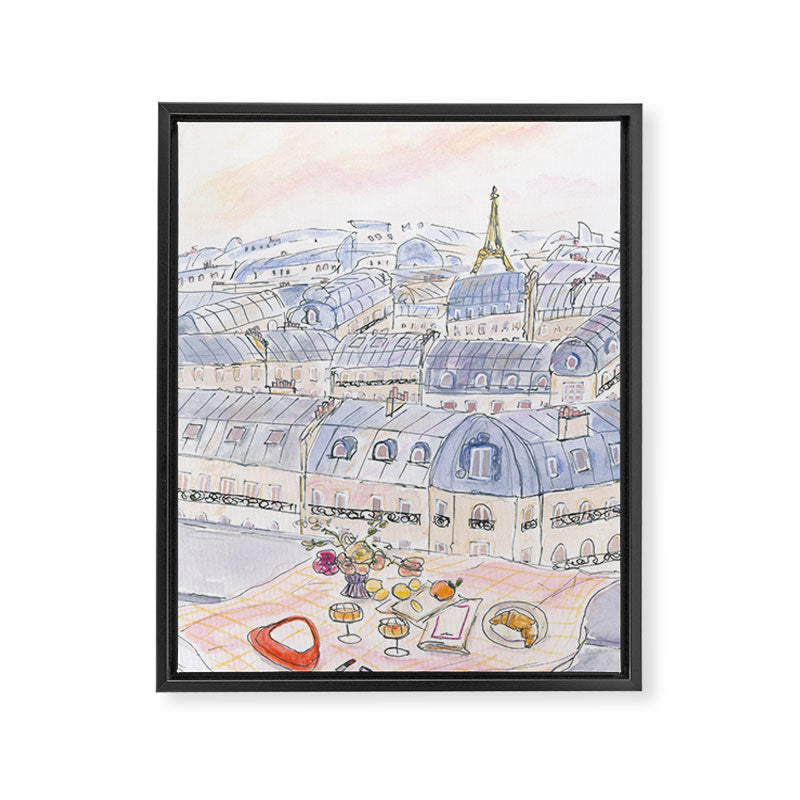 Parisian Rooftop Framed Canvas Print Gallery Image 6