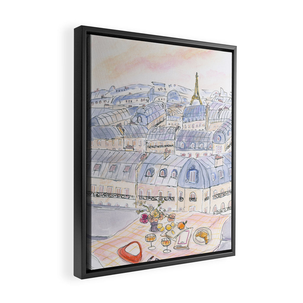 Parisian Rooftop Framed Canvas Print Gallery Image 2