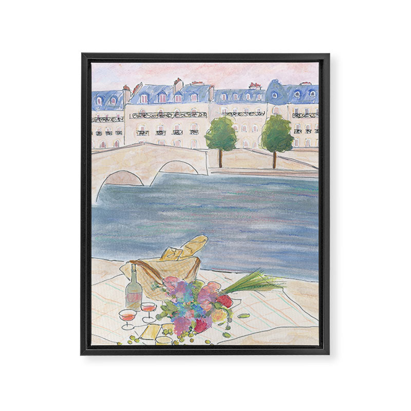 Picnic At The Seine Framed Canvas Print Gallery Image 6