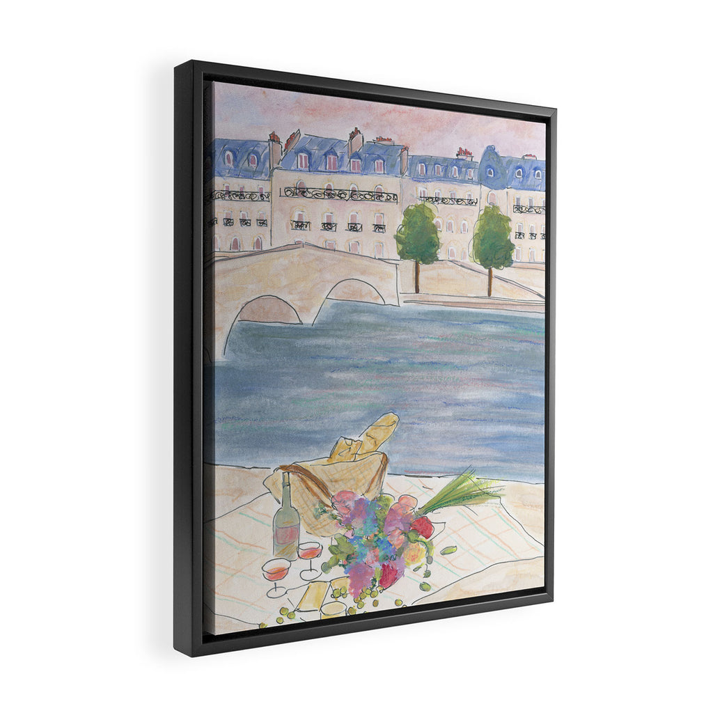 Picnic At The Seine Framed Canvas Print Gallery Image 2
