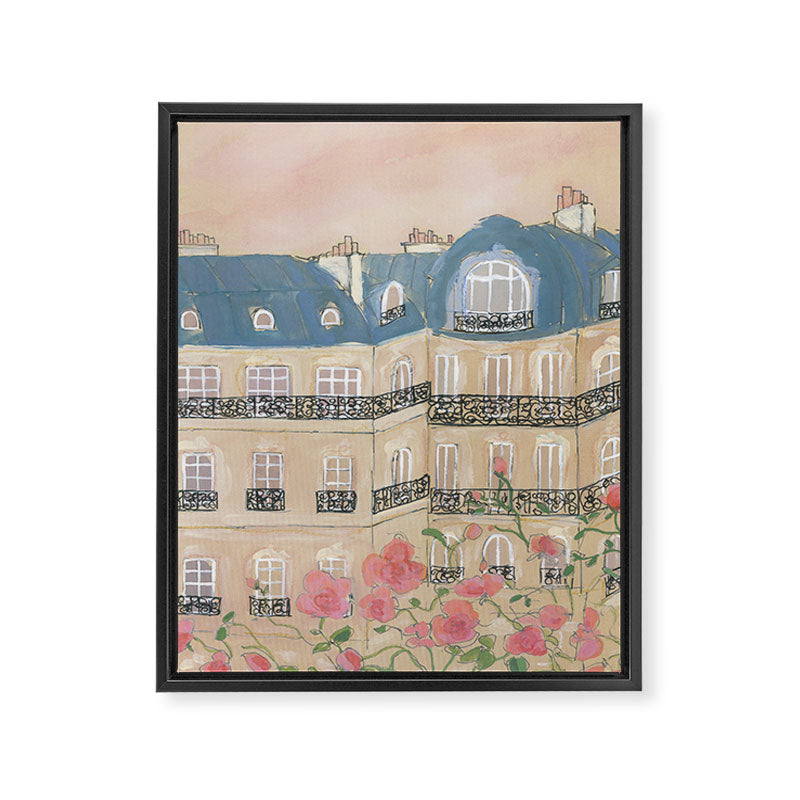 Sunset Over Paris Framed Canvas Print Gallery Image 1