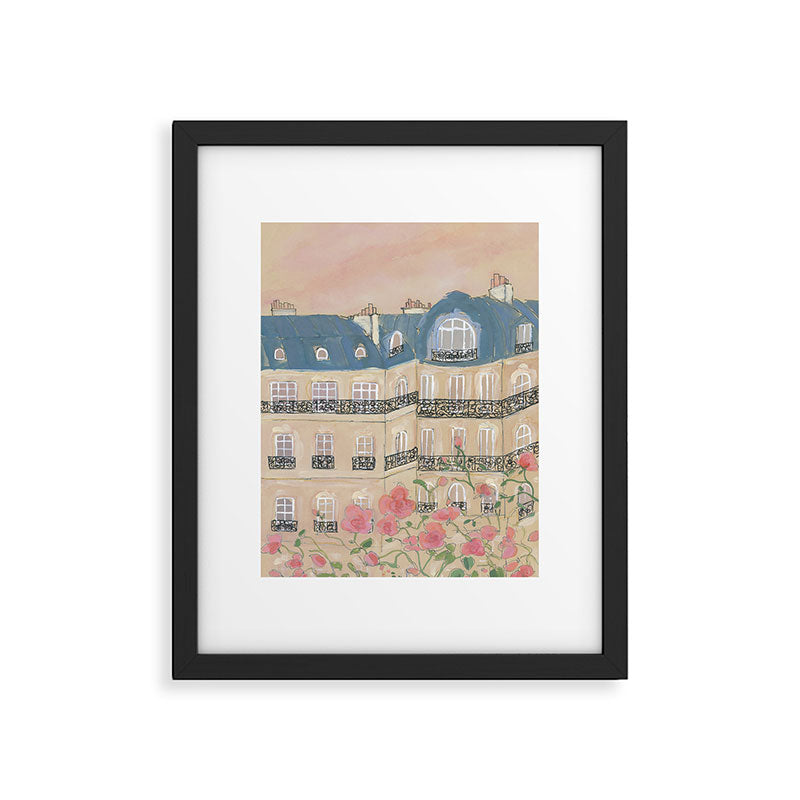 Sunset Over Paris Framed Art Print