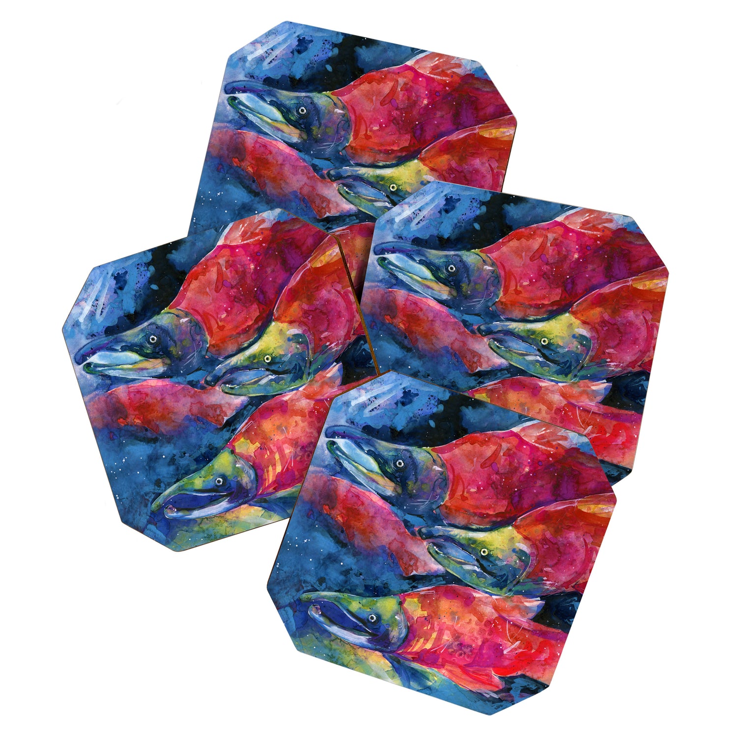 Sockeye Salmon by Kathy Morton Stanion Coaster Gallery Image 1