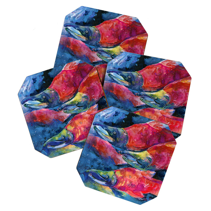 Sockeye Salmon by Kathy Morton Stanion Coaster Gallery Image 1