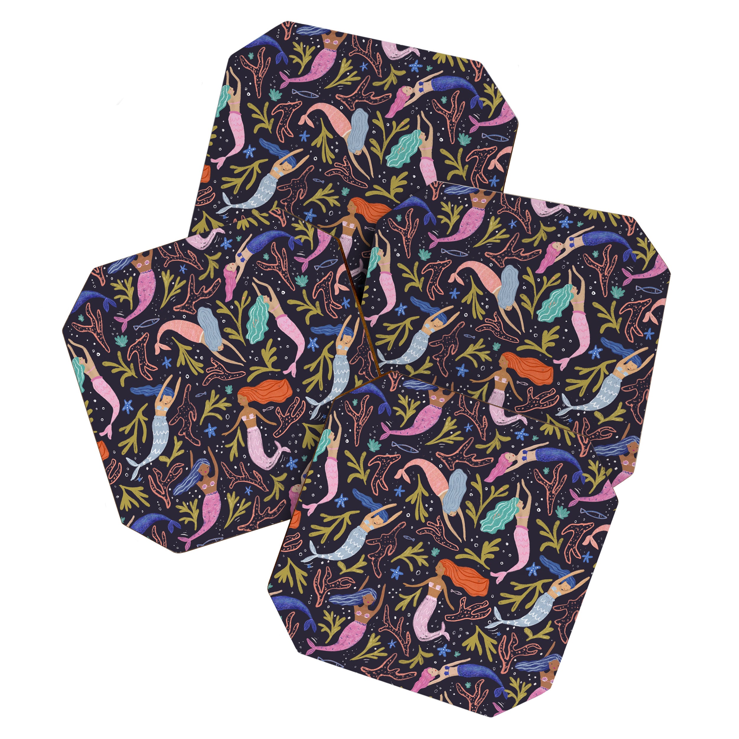 Mermaids pattern  Coaster Gallery Image 1