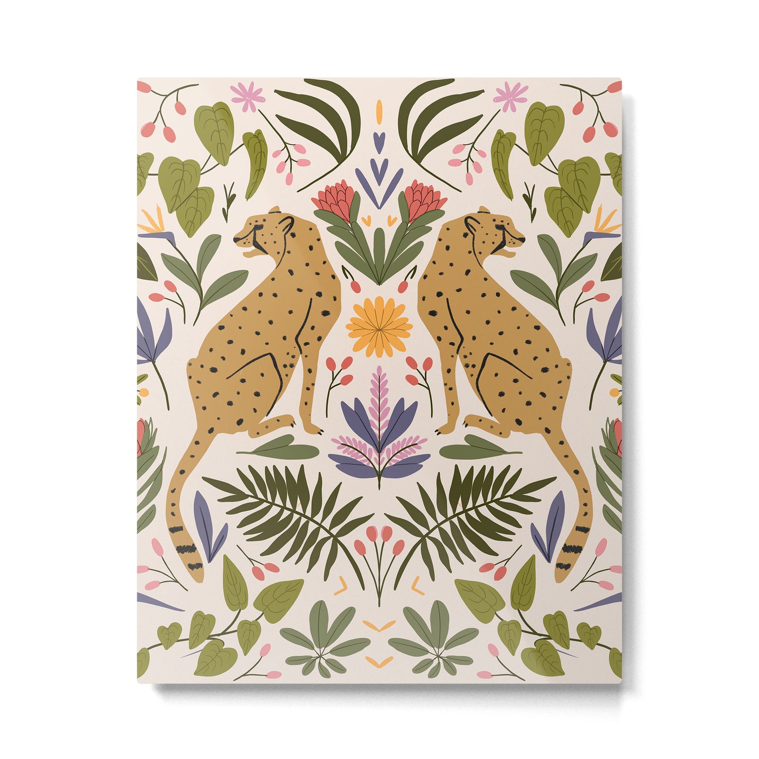 Modern colorful folk style cheetah print  Metal Print Gallery Image 6