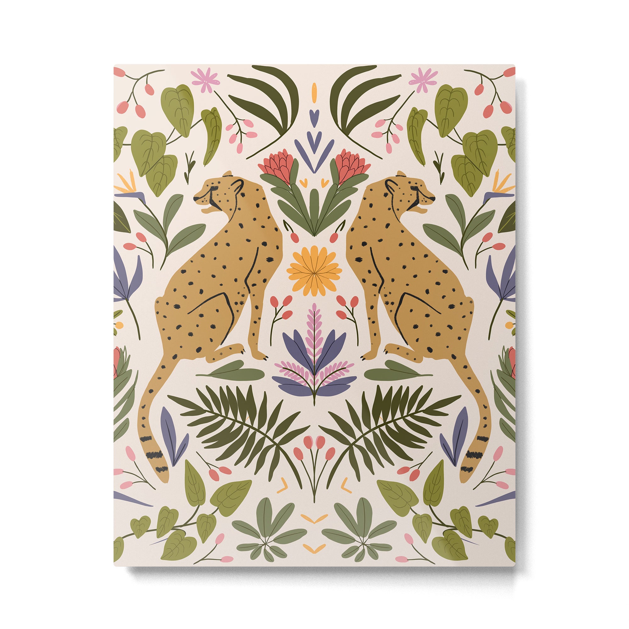 Modern colorful folk style cheetah print  Metal Print Gallery Image 6