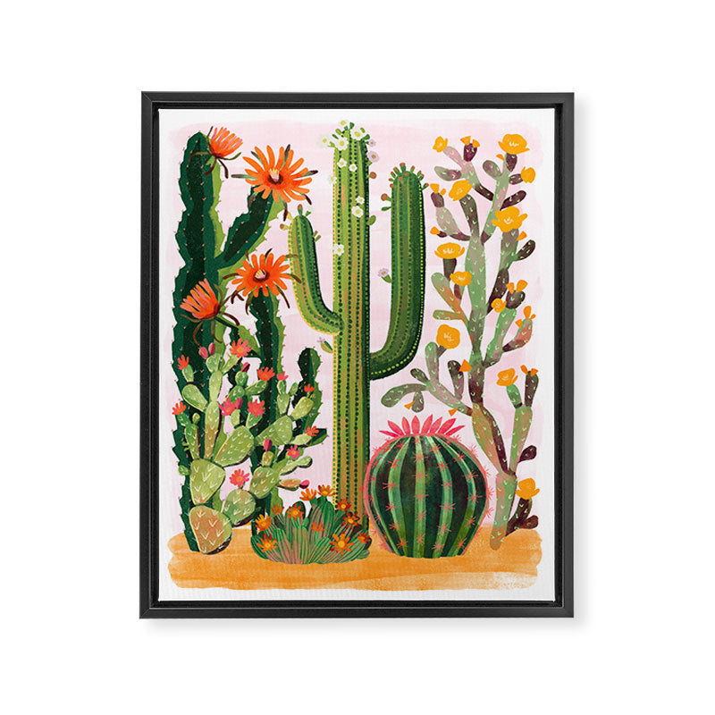 Desert Cactus in Bloom Framed Canvas Print Gallery Image 6