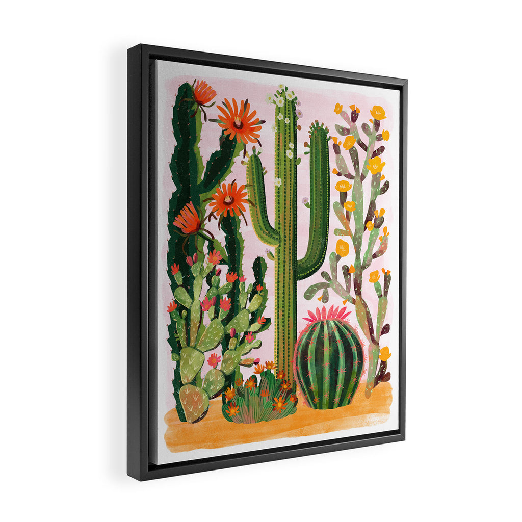 Desert Cactus in Bloom Framed Canvas Print Gallery Image 2