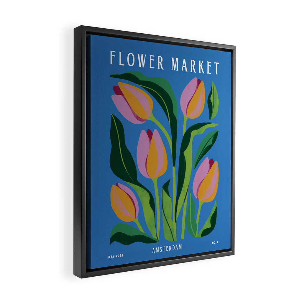 Flower Market Tulips Framed Canvas Print Gallery Image 2