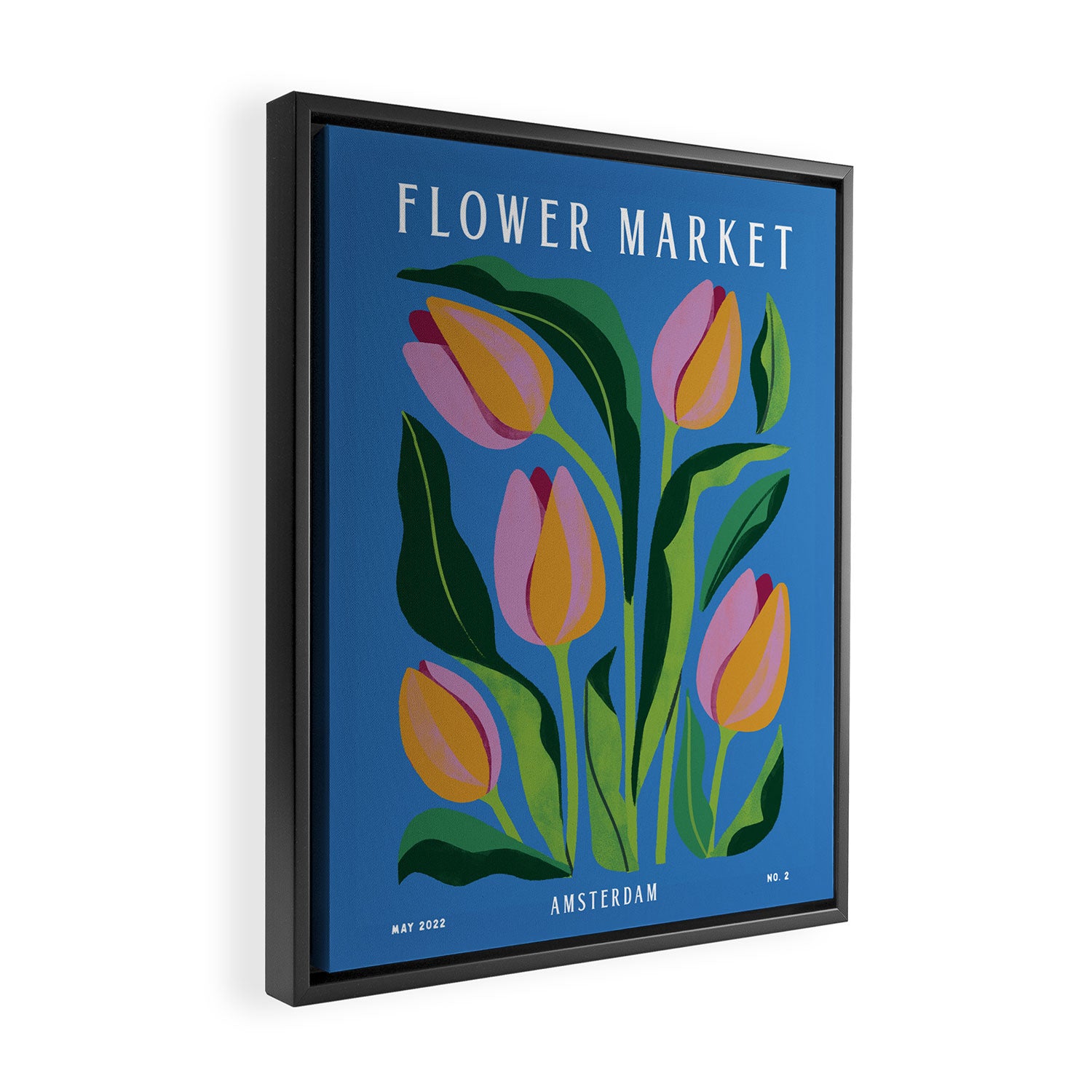 Flower Market Tulips Framed Canvas Print Gallery Image 2