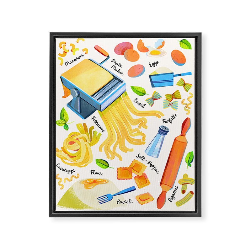 Pasta Making Party Framed Canvas Print Gallery Image 6