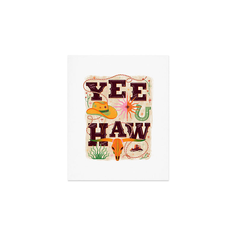 Yeehaw Cowboy Art Print Gallery Image 1