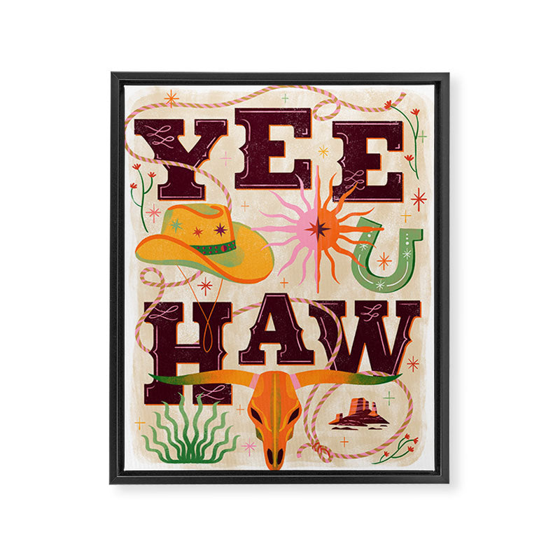 Yeehaw Cowboy Framed Canvas Print Gallery Image 6
