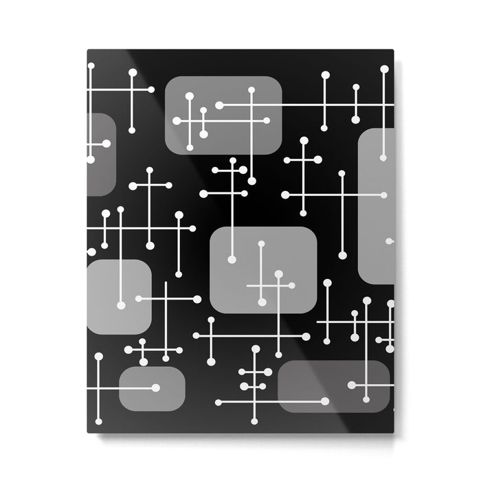 1950s Eames Era Art Crosshairs Black White Metal Print Gallery Image 1