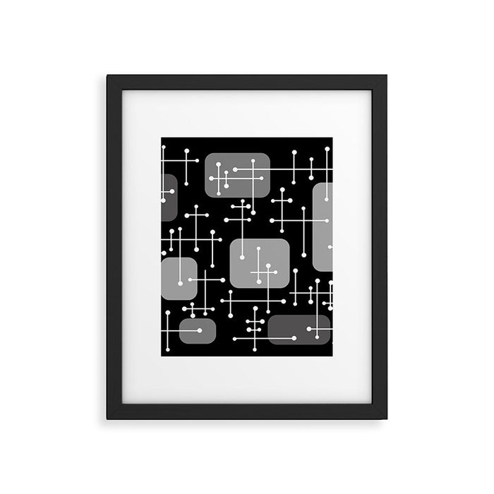 1950s Eames Era Art Crosshairs Black White Framed Art Print Gallery Image 1