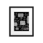 1950s Eames Era Art Crosshairs Black White Framed Art Print Gallery Image 6