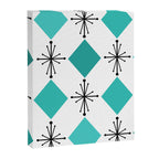 Atomic Age 1950s Diamonds Starbursts Turquoise Canvas Print Gallery Image 8