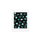 Atomic Age Dots And Starbursts Black Turquoise Art Print Gallery Image 1