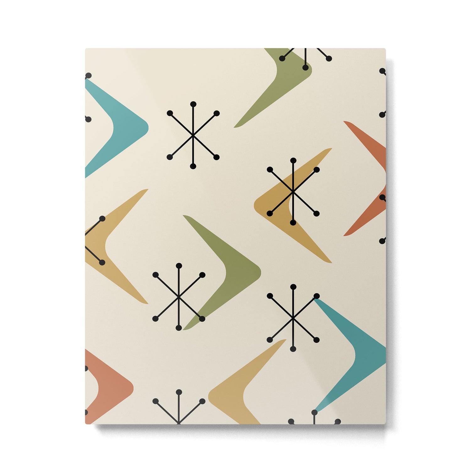 Mid Century Boomerangs And Starbursts Multicolored 1 Metal Print Gallery Image 6