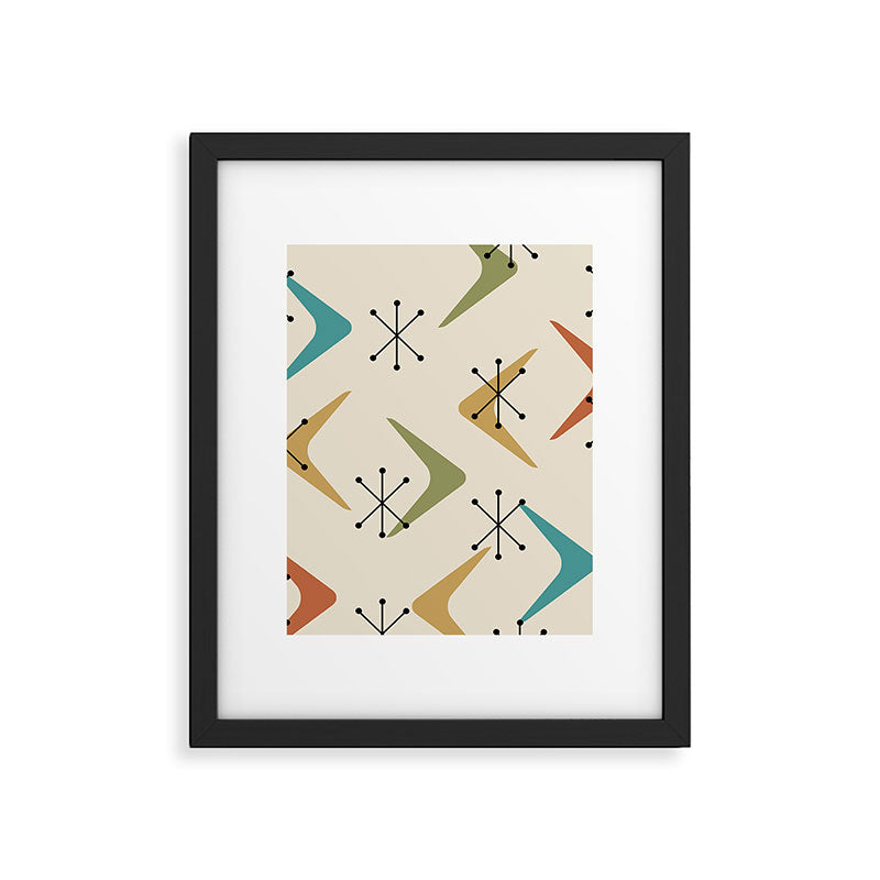 Mid Century Boomerangs And Starbursts Multicolored 1 Framed Art Print Gallery Image 6