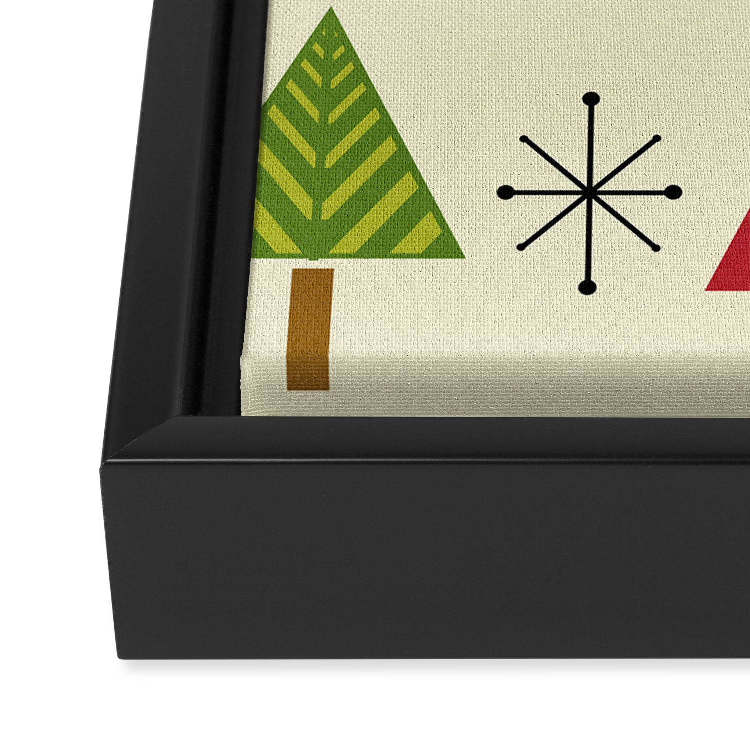 Mid Century Modern Christmas Trees Framed Canvas Print Gallery Image 3