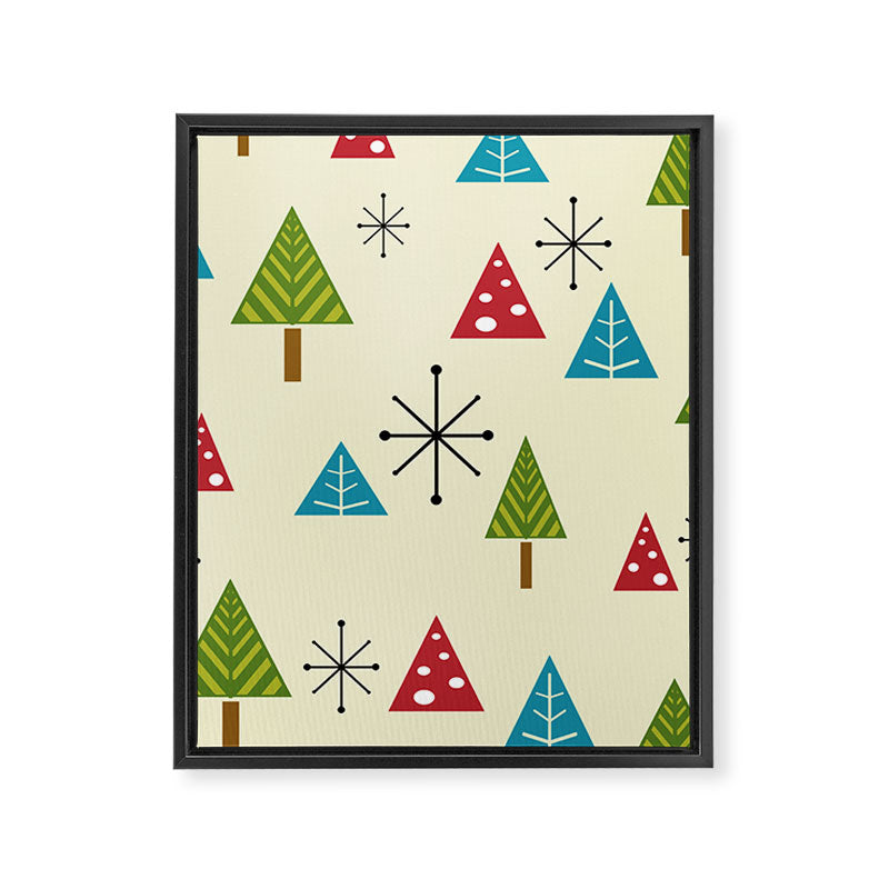 Mid Century Modern Christmas Trees Framed Canvas Print Gallery Image 8