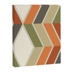 Mid Century Modern Diagonal Stripes Green Orange Canvas Print Gallery Image 8