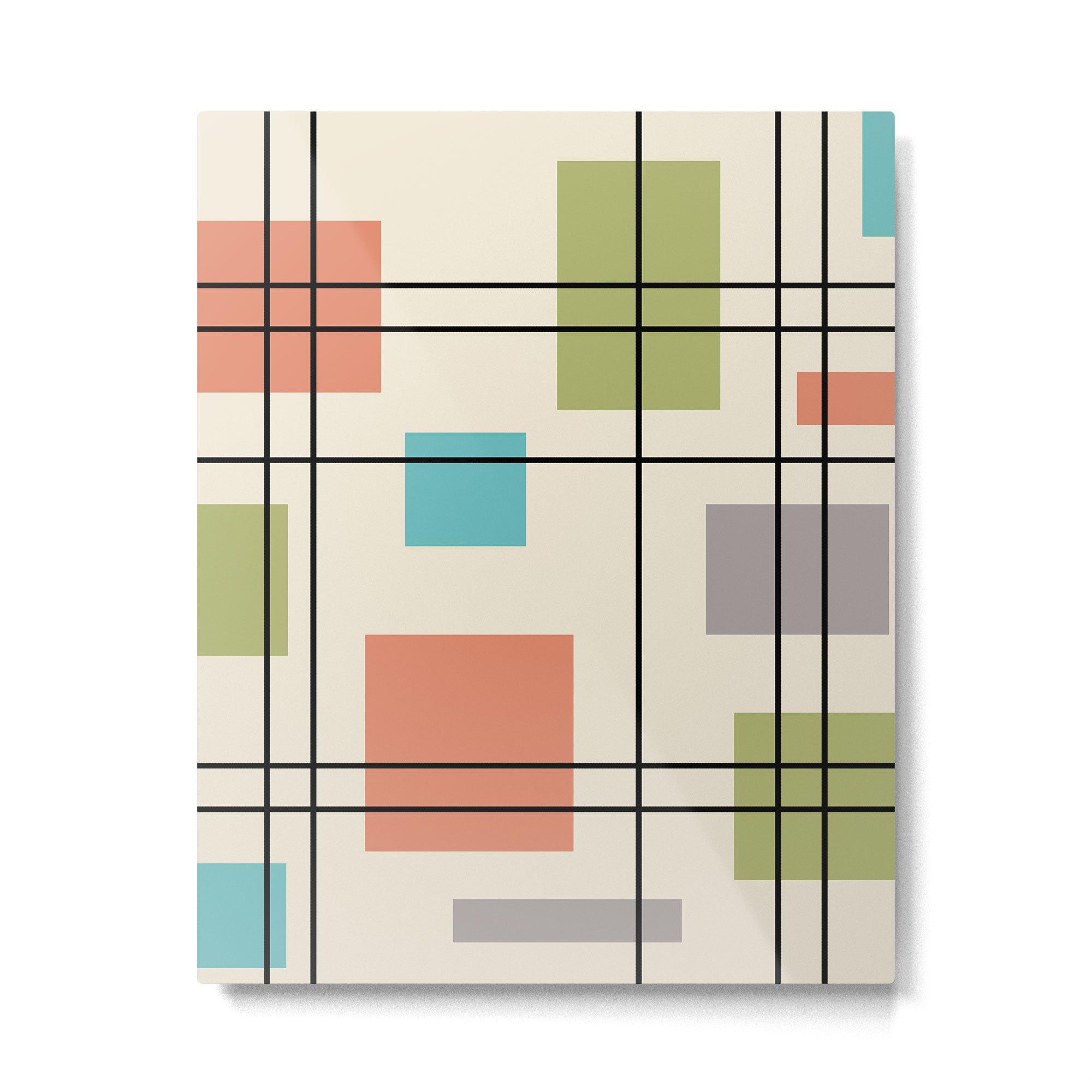 Mid Century Modern Geometric 3 Metal Print Gallery Image 6