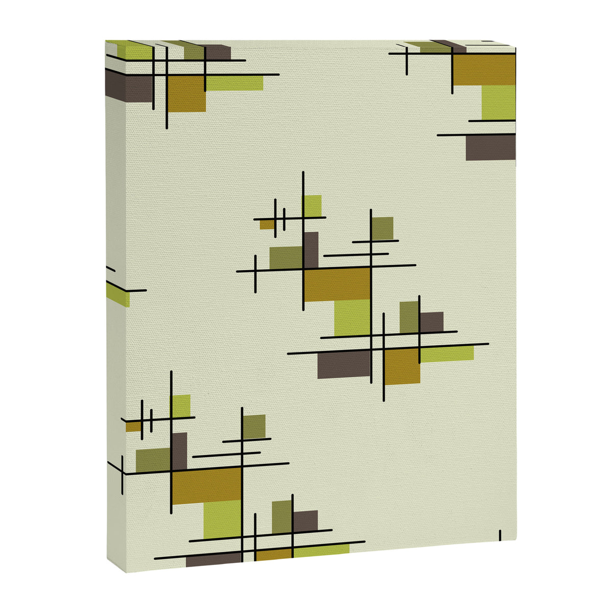 Mid Century Modern Geometric Chartreuse Canvas Print Gallery Image 8