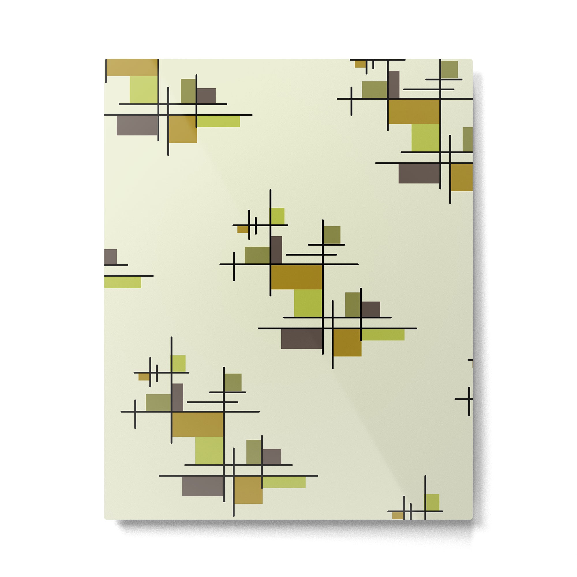 Mid Century Modern Geometric Chartreuse Metal Print Gallery Image 6