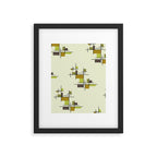 Mid Century Modern Geometric Chartreuse Framed Art Print Gallery Image 6