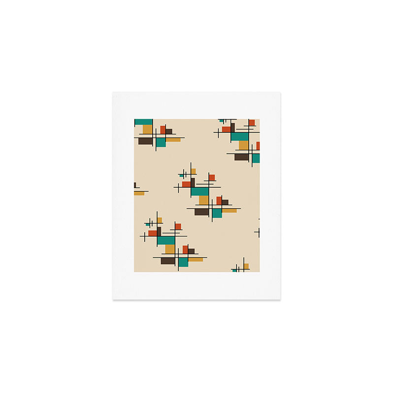 Mid Century Modern Geometric Colorful Art Print Gallery Image 1