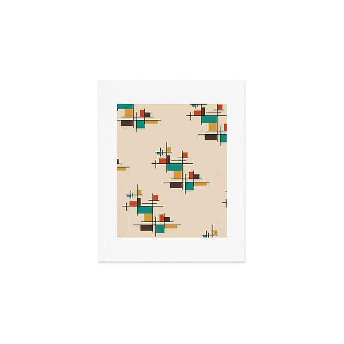 Mid Century Modern Geometric Colorful Art Print Gallery Image 1