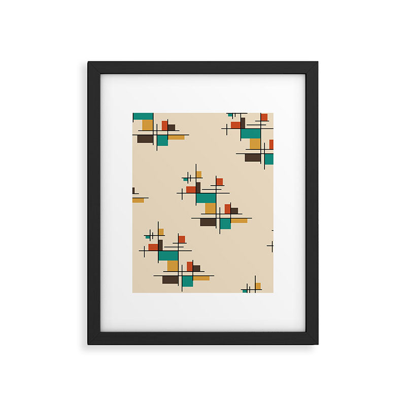 Mid Century Modern Geometric Colorful Framed Art Print Gallery Image 6