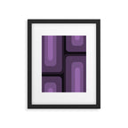 Mid Century Modern Long Rectangles Dark Purple Framed Art Print Gallery Image 6