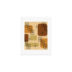 Mid Century Modern Sputnik Cards Ochre Brown Art Print Gallery Image 1