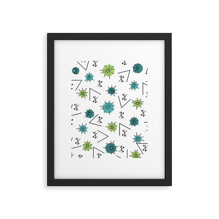 Mid Century Modern Sputnik Starburst Planets 9 Framed Art Print Gallery Image 1