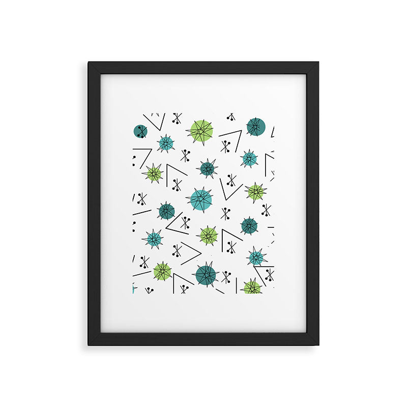 Mid Century Modern Sputnik Starburst Planets 9 Framed Art Print Gallery Image 6