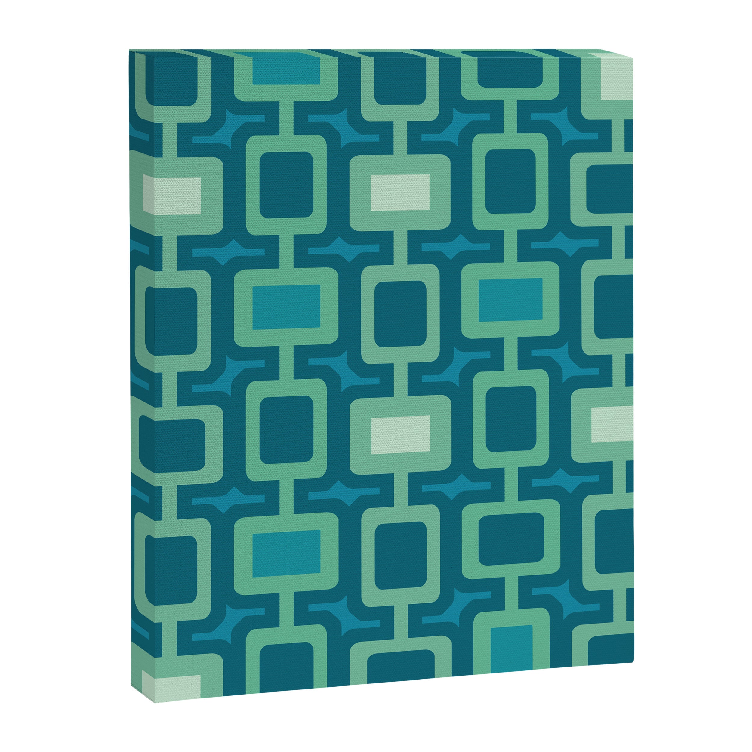 Mid Century Modern Square Columns aquamarine Canvas Print Gallery Image 8