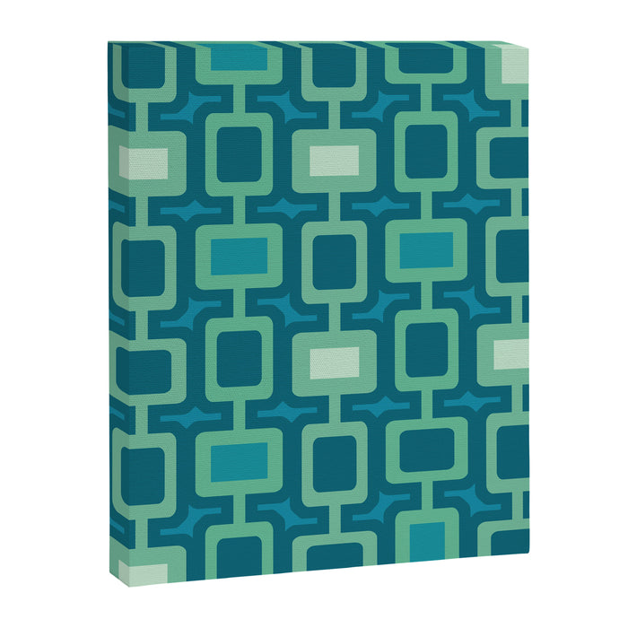 Mid Century Modern Square Columns aquamarine Canvas Print Gallery Image 1