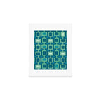 Mid Century Modern Square Columns aquamarine Art Print Gallery Image 1