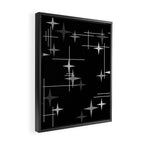 Mid Century Modern Stars (Black) Framed Canvas Print Gallery Image 2