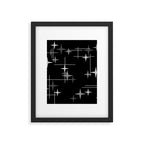 Mid Century Modern Stars (Black) Framed Art Print Gallery Image 6